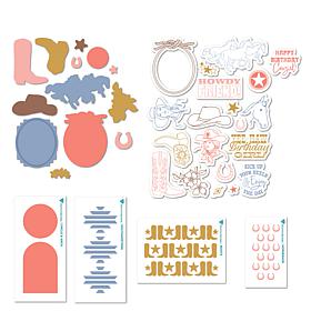 Diamond Press Cowgirl Stamp, Die and Stencil Kit