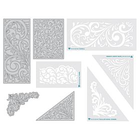 Diamond Press Flourishes Background Die and Stencil Kit