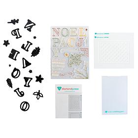 Diamond Press Holiday Words Stamp, Die and Stencil Kit