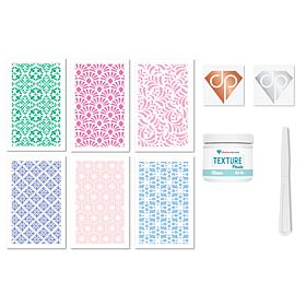 Diamond Press Mosaic Clear Texture Paste and Stencil Kit
