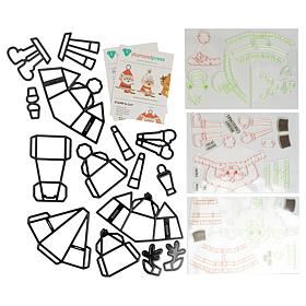 Diamond Press Santa, Mrs. Claus & Rudolph Bobblehead Stamp and Die Kit