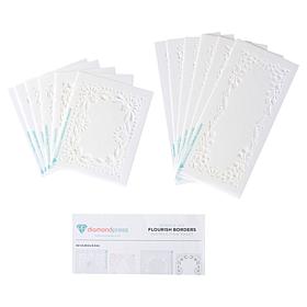 Diamond Press Slimline and A2 Flourish Border Stencil Kit Set of 12