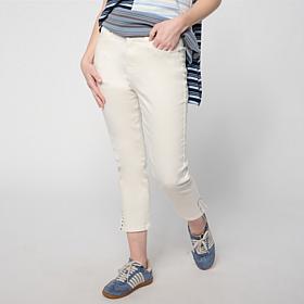 Diane Gilman Legacy Stretch Denim Studded Skinny Crop Jean