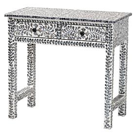 Diata Coastal Console Table with Capiz Shell Design
