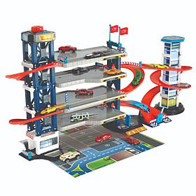 Dickie Toys Parking Garage Playset With 4 Die-Cast Cars And Die-Cas...