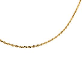Dieci 24" 10K Gold 1.85mm Glitter Rope Chain Necklace