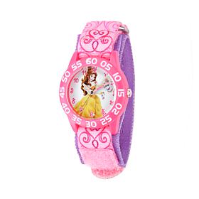 Disney Princess Belle Kid's Pink Time Teacher Watch with Printed Strap