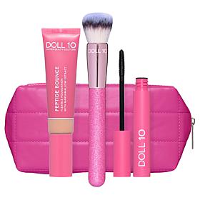 Doll 10 Peptide Bounce Foundation with Brush, Mascara and Bag Set