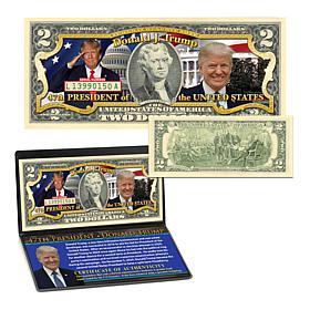 Donald Trump 47th President of the United States Colorized $2 Bill