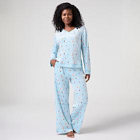 Dreamlounge Velour Twin Print Pajama Set