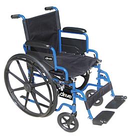 Drive Medical Blue Streak Wheelchair w/ Swing Away Footrests, 18" Seat