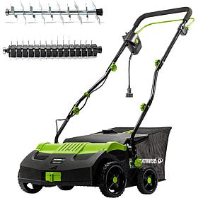 Earthwise DT71613AA 13-Amp 16" Corded Dethatcher w/ Scarifier and Bag