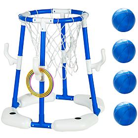 Easy Playhouse 2In1 Pool Basketball Hoop and Ring Toss Game