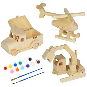 Easy Playhouse 3PC Wood Building Toy Kit