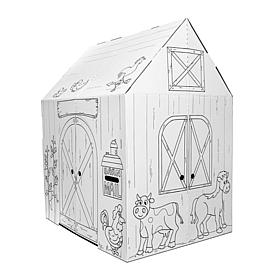 Easy Playhouse Barn Kids Art and Craft Cardboard Fort