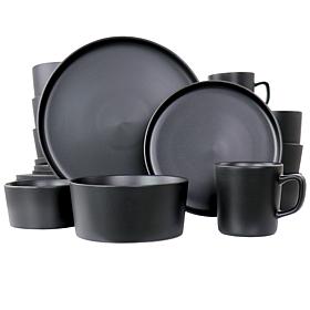 Elama Luxmatte Black 20-Piece Dinnerware Set
