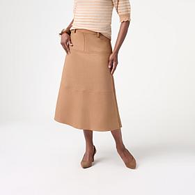 Elle Get the Look Faux Suede Midi Skirt