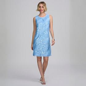 ELLE Get the Look Sequin Overlay Sleeveless Dress