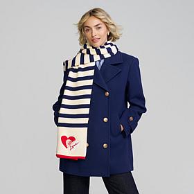 Elle Get the Look Striped Scarf with Red Heart