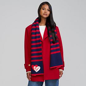 Elle Get the Look Striped Scarf with Red Heart