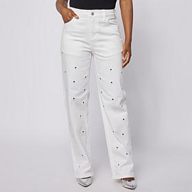 Elle Live Get the Look Grommet Detail Jean