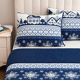 Emryn House 3-piece Fair Isle Cotton Quilt Set 