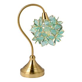 Emryn House Colored Glass Floral Table Lamp