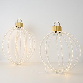 Emryn House S/2 Oversized In/Outdoor LED Ornaments