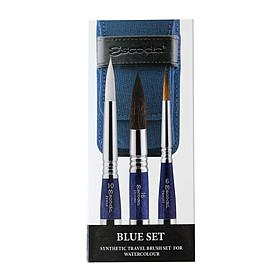 ESCODA Synthetic Watercolor Travel Brush Set 1271 Blue Series