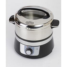 Euro Cuisine Electric Stainless Steel Food Steamer - Black