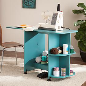 Expandable Rolling Sewing/Craft Station - Turquoise