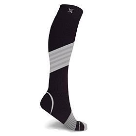 Extreme Fit Reflective Knee High Compression Socks Pair, Side Stripes