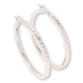 Fiorenza 1.5-inch Diamond-Cut Hoop Earrings
