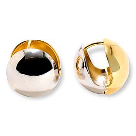 Fiorenza 2-in-1 Two-Tone 17mm Ball Huggie Hoop Earrings