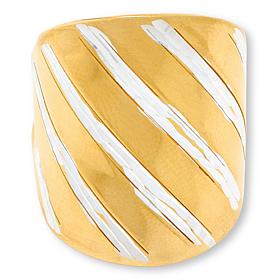 Fiorenza Diagonal Line Bicolor Cocktail Ring
