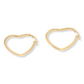 Fiorenza Heart-Shaped Diamond-Cut Hoop Earrings