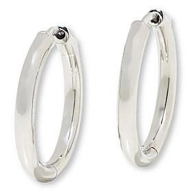 Fiorenza Jewelry Sterling Silver Push-Clasp 1" Endless Hoop Earrings