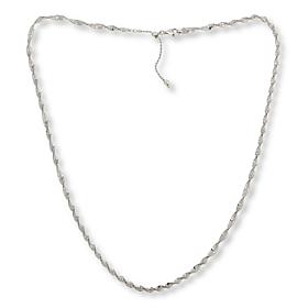 Fiorenza Jewelry Twisted Herringbone 24" Adjustable Chain Necklace