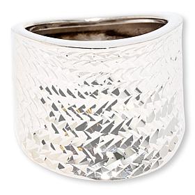 Fiorenza Sterling Silver Concave Diamond-Cut Textured Band Ring