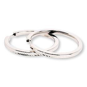 Fiorenza Sterling Silver Diamond-Cut 1-1/2" Hoop Earrings