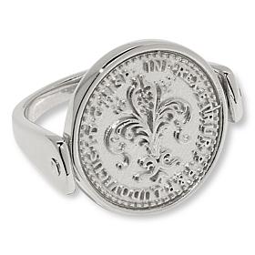 Fiorenza Sterling Silver Fleur-de-lis Flip Ring