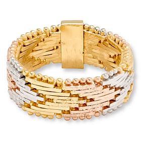 Fiorenza Sterling Silver Flexible Riccio Chain Band Ring