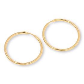 Fiorenza Sterling Silver Push-Clasp 2" Endless Hoop Earrings