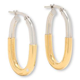 Fiorenza Two-Tone Polished Oval Hoop Earrings