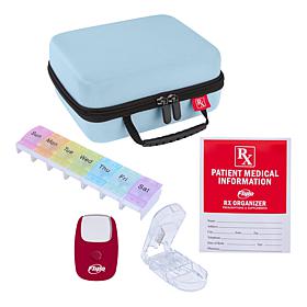 Flipo Small Medicine Organizer Case with Pill Cutter