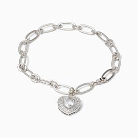 Framed Heart Baguette Bracelet