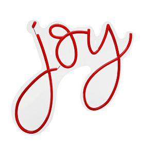 Fraser Hill Farm 13.8-in. Neon Red Joy Sign with LED Light Bands