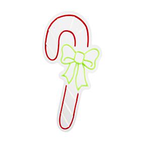 Fraser Hill Farm 23.2-in. Neon LED Candy Cane with Multicolor Light...
