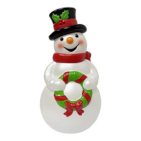 Fraser Hill Farm 24.8-in. Snowman holding Wreath Blow Mold with LED...