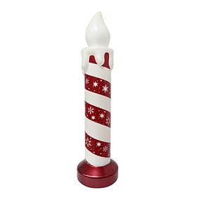 Fraser Hill Farm 3.3-Ft. Light Up Christmas Candle Blow Mold with S...